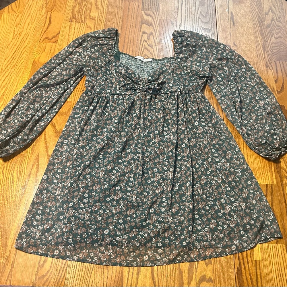Green/Brown floral Altar’d State Mini Dress